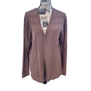 Lety & Me Stitch Fix Lightweight Taupe Knit Cardigan Women's Large NWT
